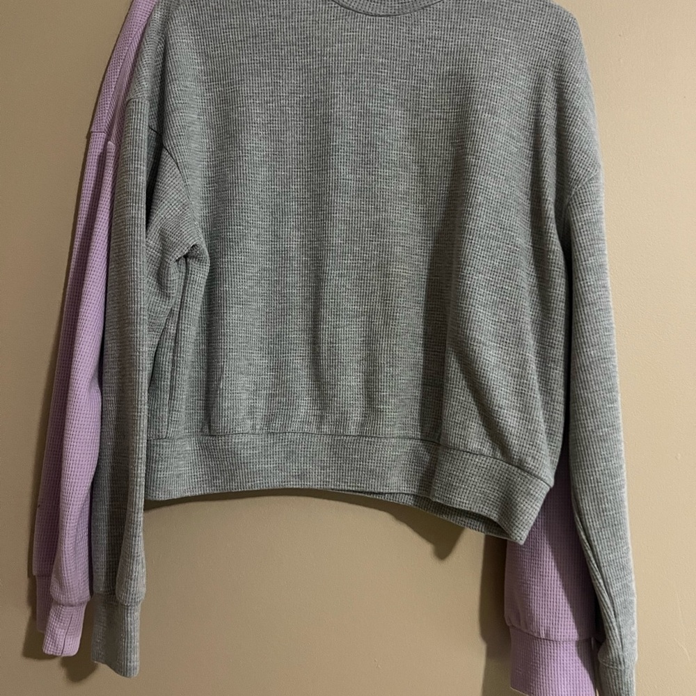Women's Lavender and Gray Sweater Set - Picture 2 of 2
